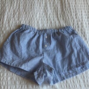 Blue Striped Women's Shorts